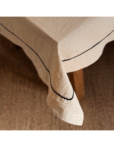 Mantel de Tusor ZIG ZAG APLIQUE