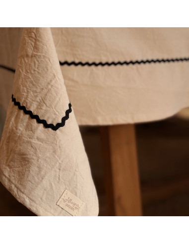 Mantel de Tusor ZIG ZAG APLIQUE