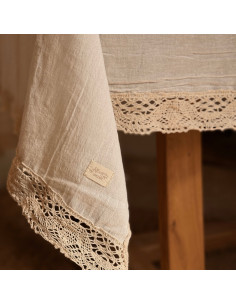 Mantel Carola Gasa Blanca y Puntilla 2