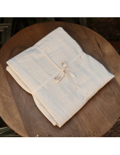 Mantel de Tusor Rayas Plata 2