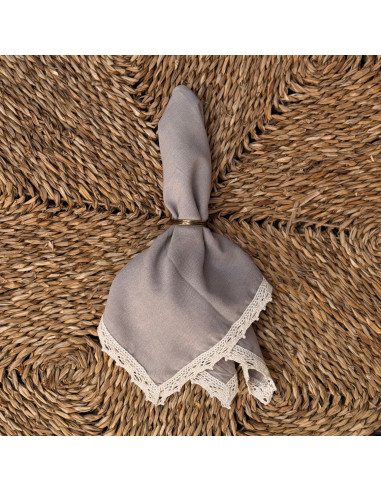 Servilletas de  Gasa + Puntilla Completa - Pack x 4