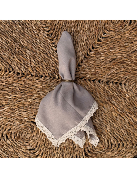 Servilletas de  Gasa + Puntilla Completa - Pack x 4