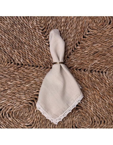 Servilletas de  Gasa + Puntilla Completa - Pack x 4