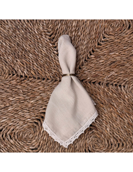 Servilletas de  Gasa + Puntilla Completa - Pack x 4