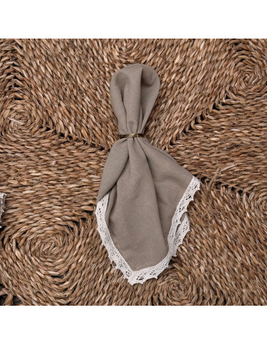 Servilletas de  Gasa + Puntilla Completa - Pack x 4