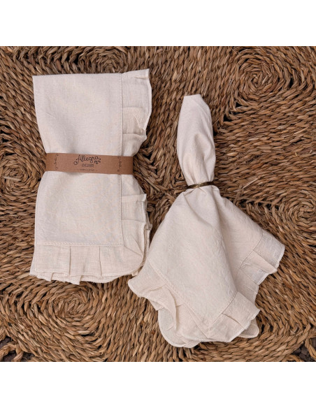 Servilletas Camila Tusor y Volados Gasa x 4