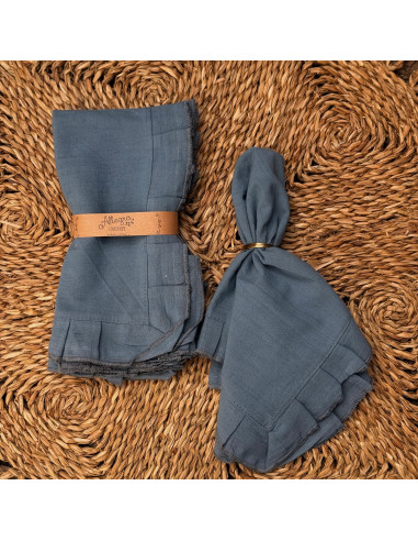 Servilletas Camila Tusor y Volados Gasa x 4