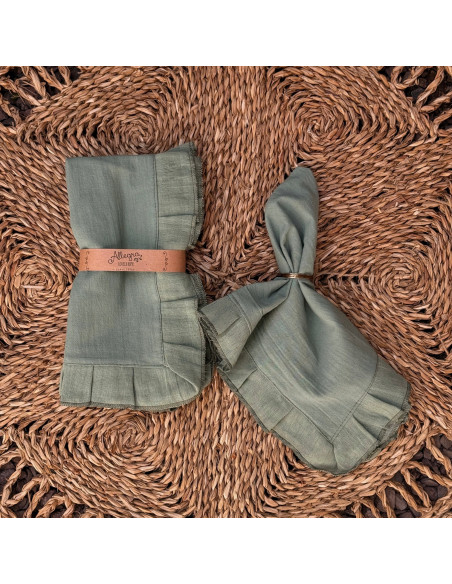 Servilletas Camila Tusor y Volados Gasa x 4