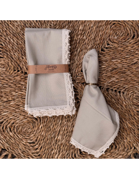 Servilletas Puntilla Fina - Pack x 4