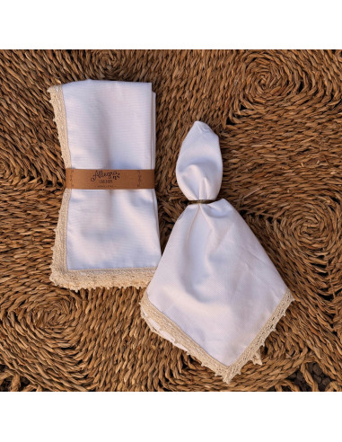 Servilletas Puntilla Fina - Pack x 4