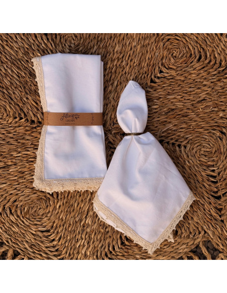 Servilletas Puntilla Fina - Pack x 4