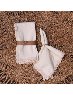 Servilletas Puntilla Fina - Pack x 4