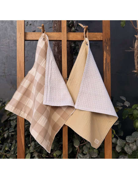 Pack x 2  Repasadores Cuadros & Lisos