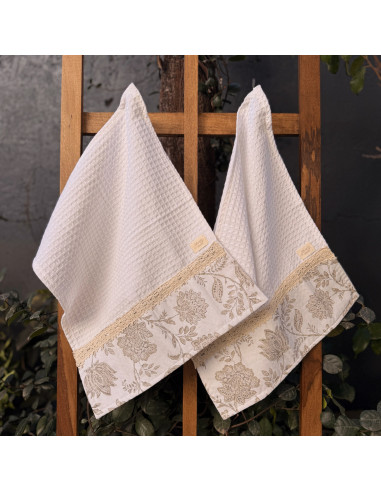 Pack de Repasadores Estampados Puntillas y Faja x2