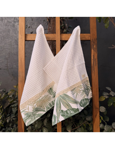 Pack de Repasadores Estampados Puntillas y Faja x2