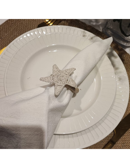 Servilleteros Estrella x 4 - Crochet