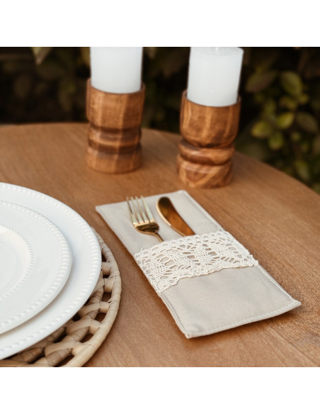 Porta Cubiertos - Puntilla Ancha x 4 unidades