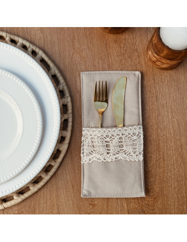 Porta Cubiertos - Puntilla Ancha x 4 unidades