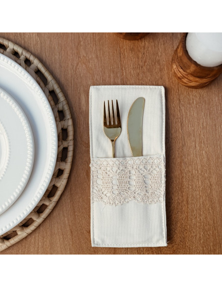 Porta Cubiertos - Puntilla Ancha x 4 unidades