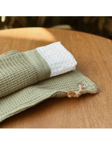 Set Waffle Agarradera + Repasador