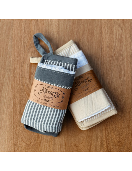 Set Agarradera + Repasador Bicolor