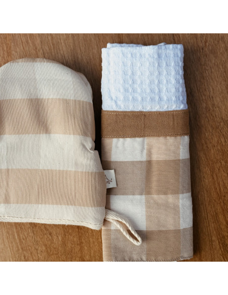 Set Manopla Mini y Repasador - Cuadros