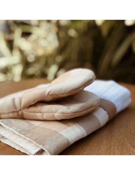 Set Manopla Mini y Repasador - Cuadros