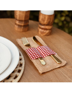 Porta Cubiertos - Arpillera Malmo - Cuadrille mini x 4 unidades