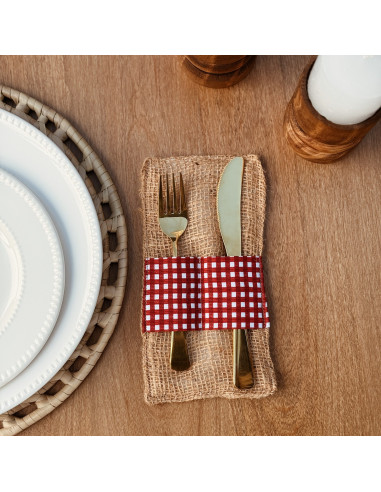 Porta Cubiertos - Arpillera Malmo - Cuadrille mini x 4 unidades