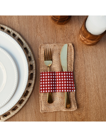 Porta Cubiertos - Arpillera Malmo - Cuadrille mini x 4 unidades