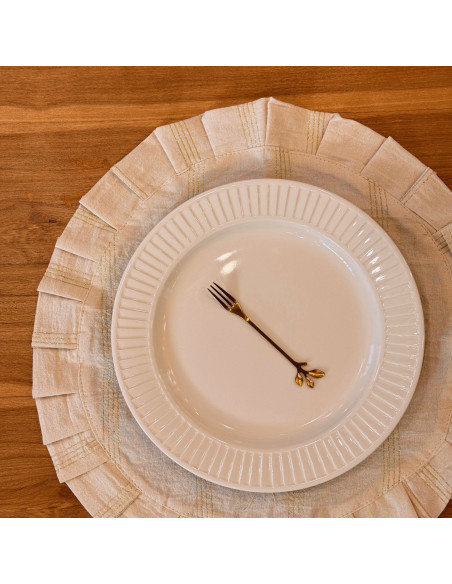 Pack x 4 Individuales  Holidays Redondos  con Volados