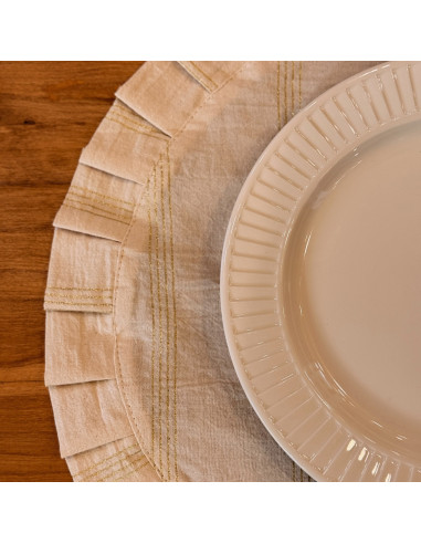 Pack x 4 Individuales  Holidays Redondos  con Volados