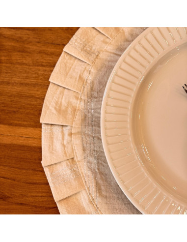 Pack x 4 Individuales  Holidays Redondos  con Volados