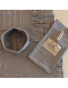 Set Lovely Mesa Tusor Mil Rayas: 4 Ind + Panera + Camino + Bolsita