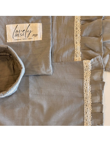 Set Lovely Mesa Tusor: 4 Ind + Panera + Camino + Bolsita