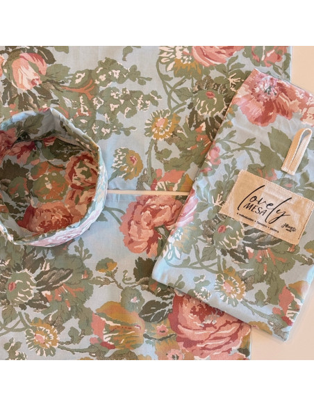 Set Lovely Mesa AM: 4 Individuales + Panera + Camino + Bolsita