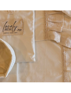 Set Lovely Mesa Premium - Allegra Classic: 4 Individuales + Camino de mesa + Panera + Bolsita 2