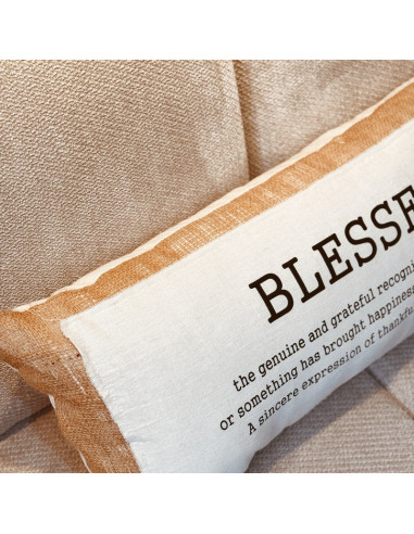 Almohadon BLESSED Arpillera