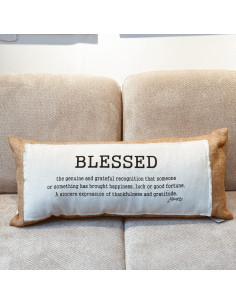 Almohadon BLESSED Arpillera 2