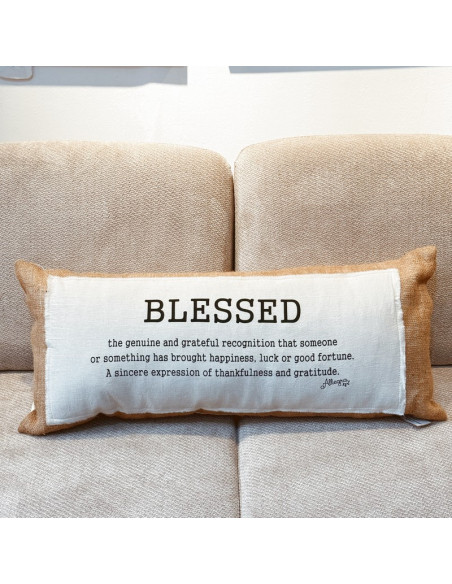 Almohadon BLESSED Arpillera