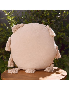 Almohadón Redondo Panamá & Borlas