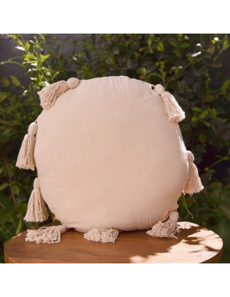Almohadón Redondo Panamá & Borlas