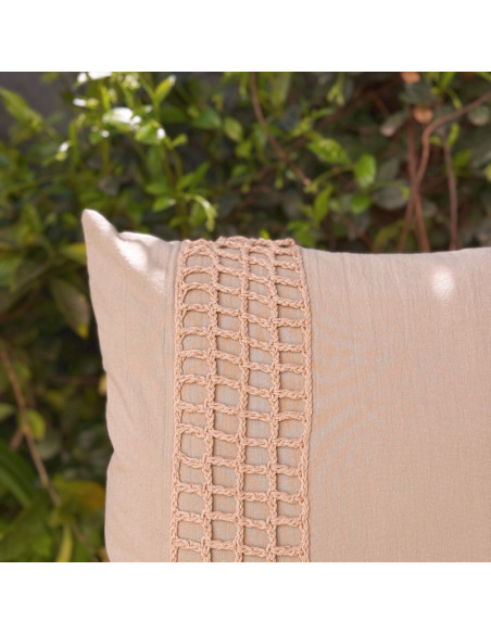 Combo Almohadon Aplique  Crochet Cuadros  - 2 x 40 x 60