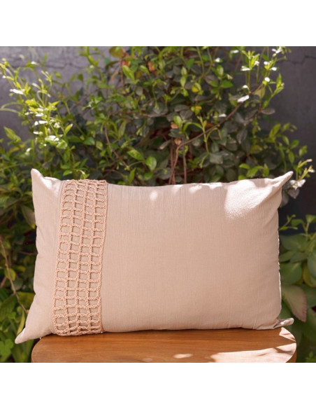 Combo Almohadon Aplique  Crochet Cuadros  - 2 x 40 x 60