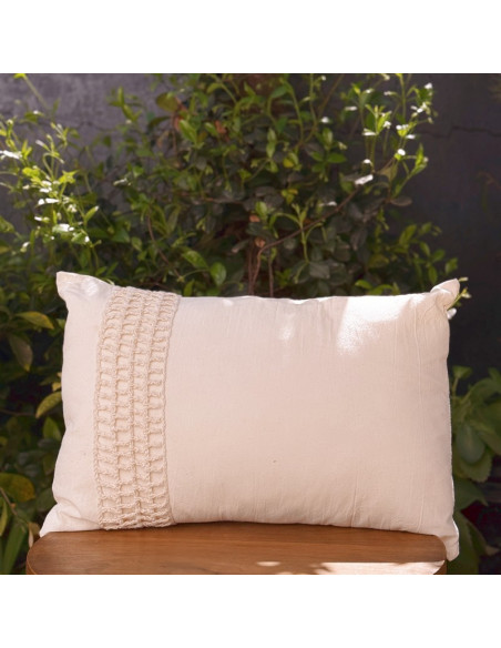 Combo Almohadon Aplique  Crochet Cuadros  - 2 x 40 x 60