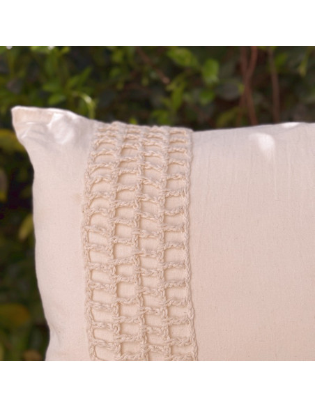 Combo Almohadon Aplique  Crochet Cuadros  - 2 x 40 x 60