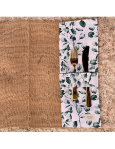 Individuales - Arpillera & Aplique Porta Cubiertos x 4 2