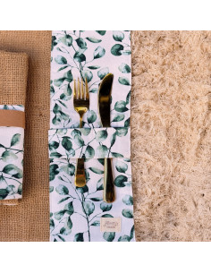 Individuales - Arpillera & Aplique Porta Cubiertos x 4