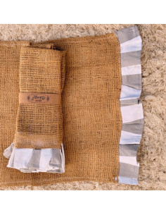 Individuales - Arpillera con volados x 4 2