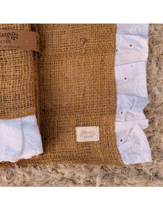 Set individuales  x 4 - Arpillera y Broderie